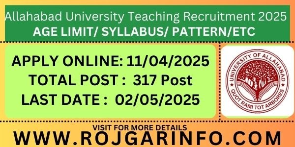Allahabad University Teaching Recruitment 2025