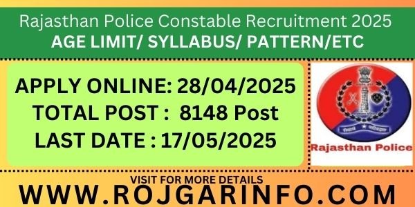 Rajasthan Police Constable Recruitment 2025