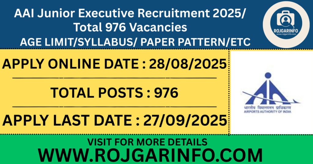 AAI Junior Executive Recruitment 2025