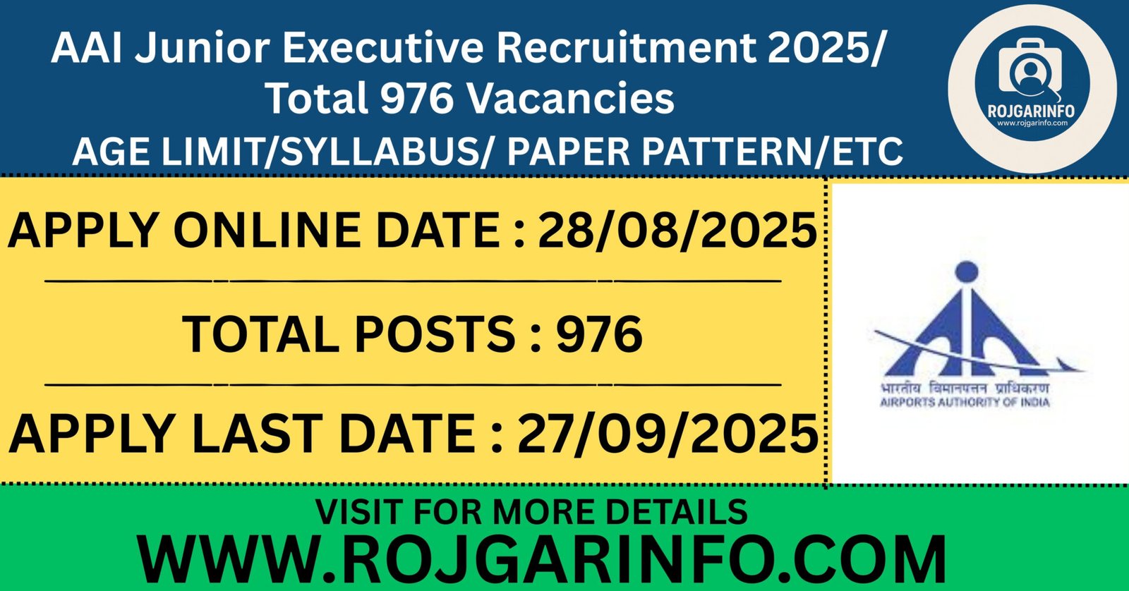 AAI Junior Executive Recruitment 2025