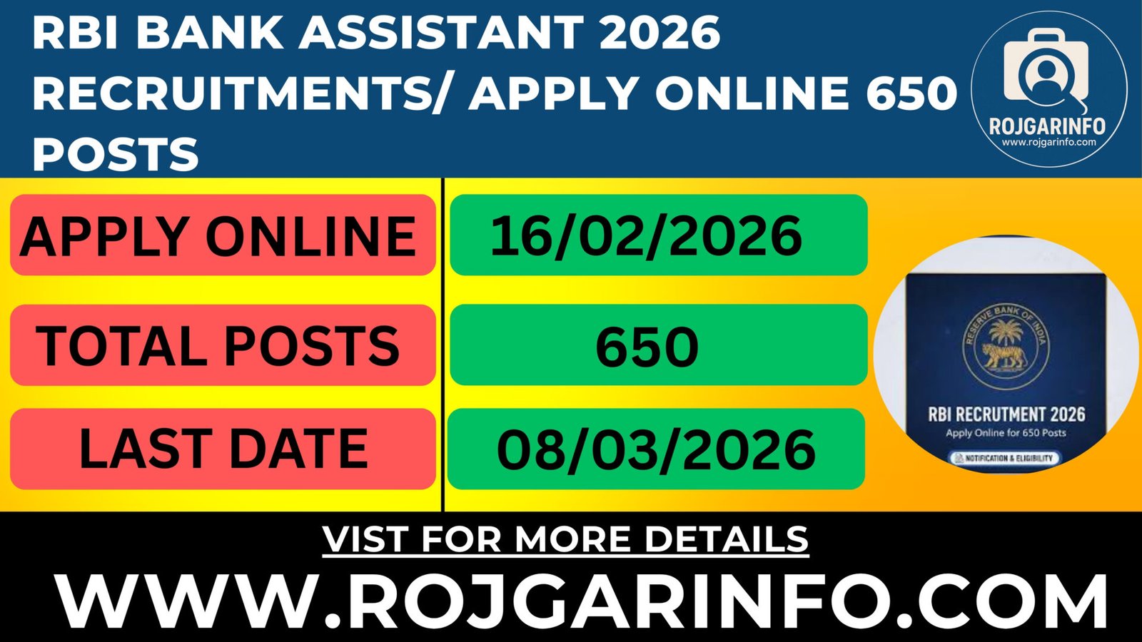 RBI Bank Assistant 2026