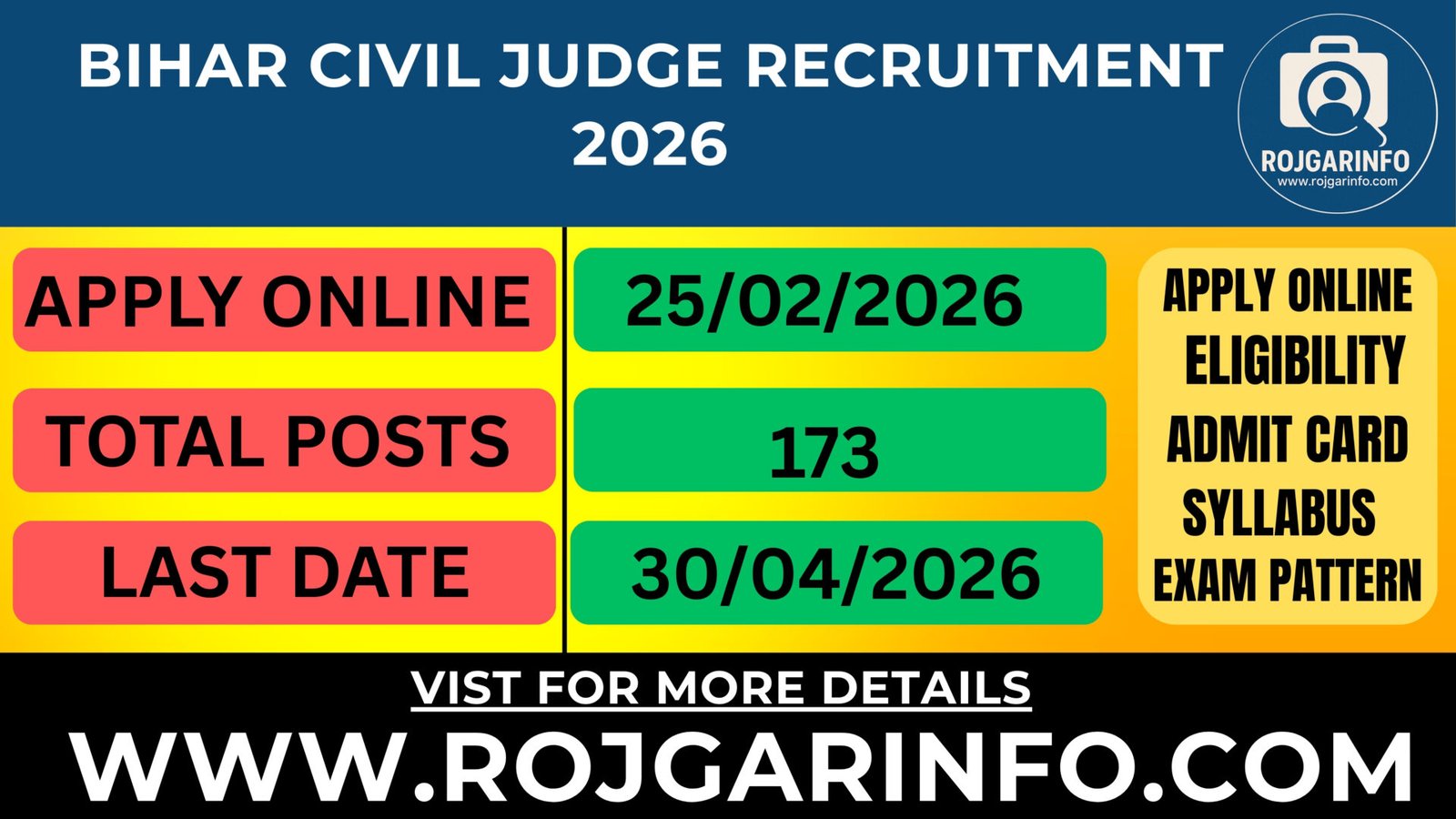 Bihar Civil Judge Recruitment 2026