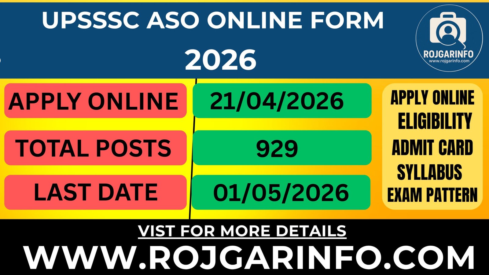 UPSSSC ASO Online Form 2026