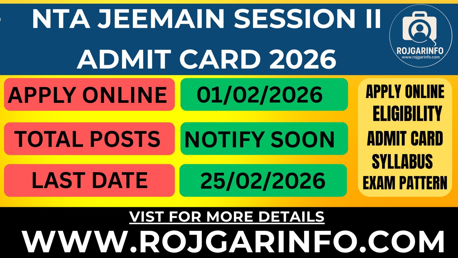 NTA JEEMain Session II Admit Card