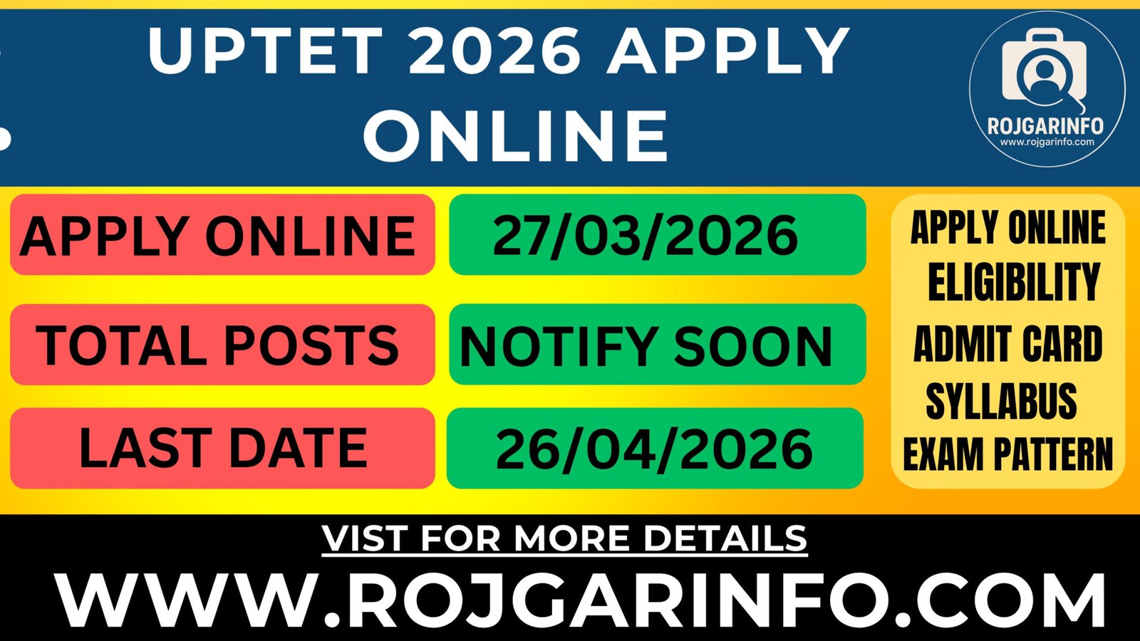UPTET 2026 Apply Online