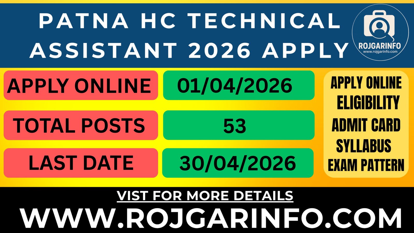Patna HC Technical Assistant 2026 Apply
