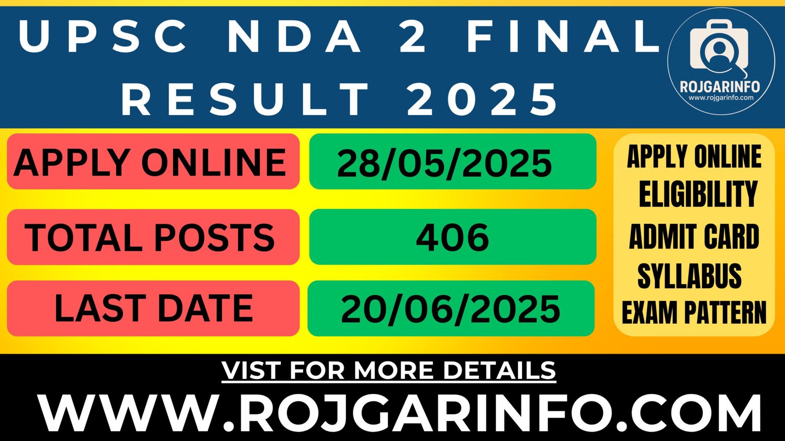 UPSC NDA 2 Final Result 2025