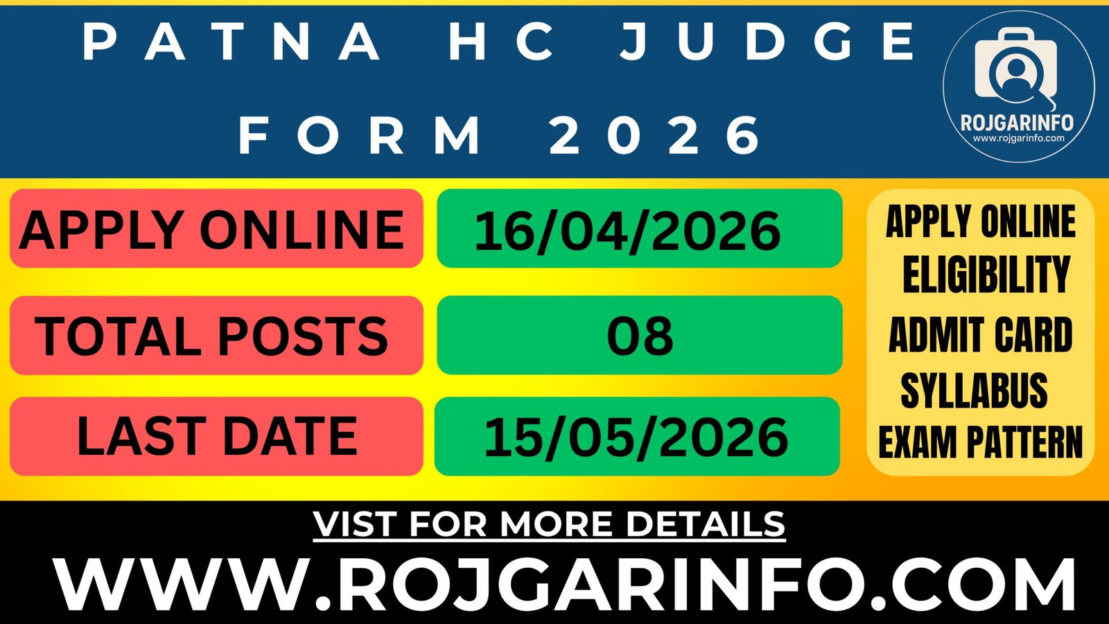 Patna HC Judge Form 2026