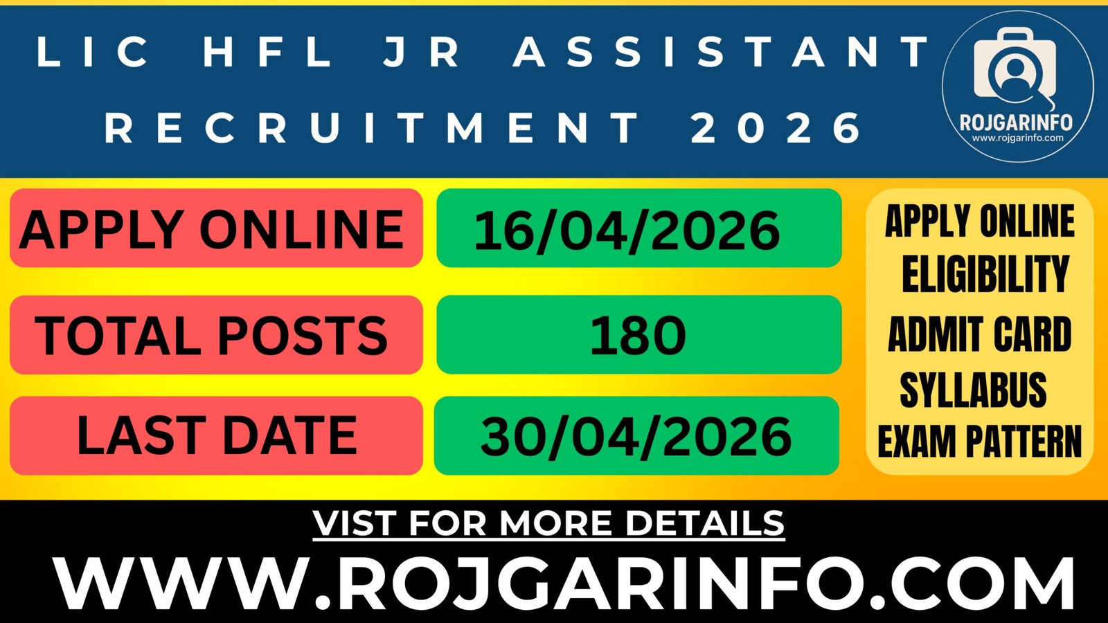 LIC HFL Jr Assistant Recruitment 2026