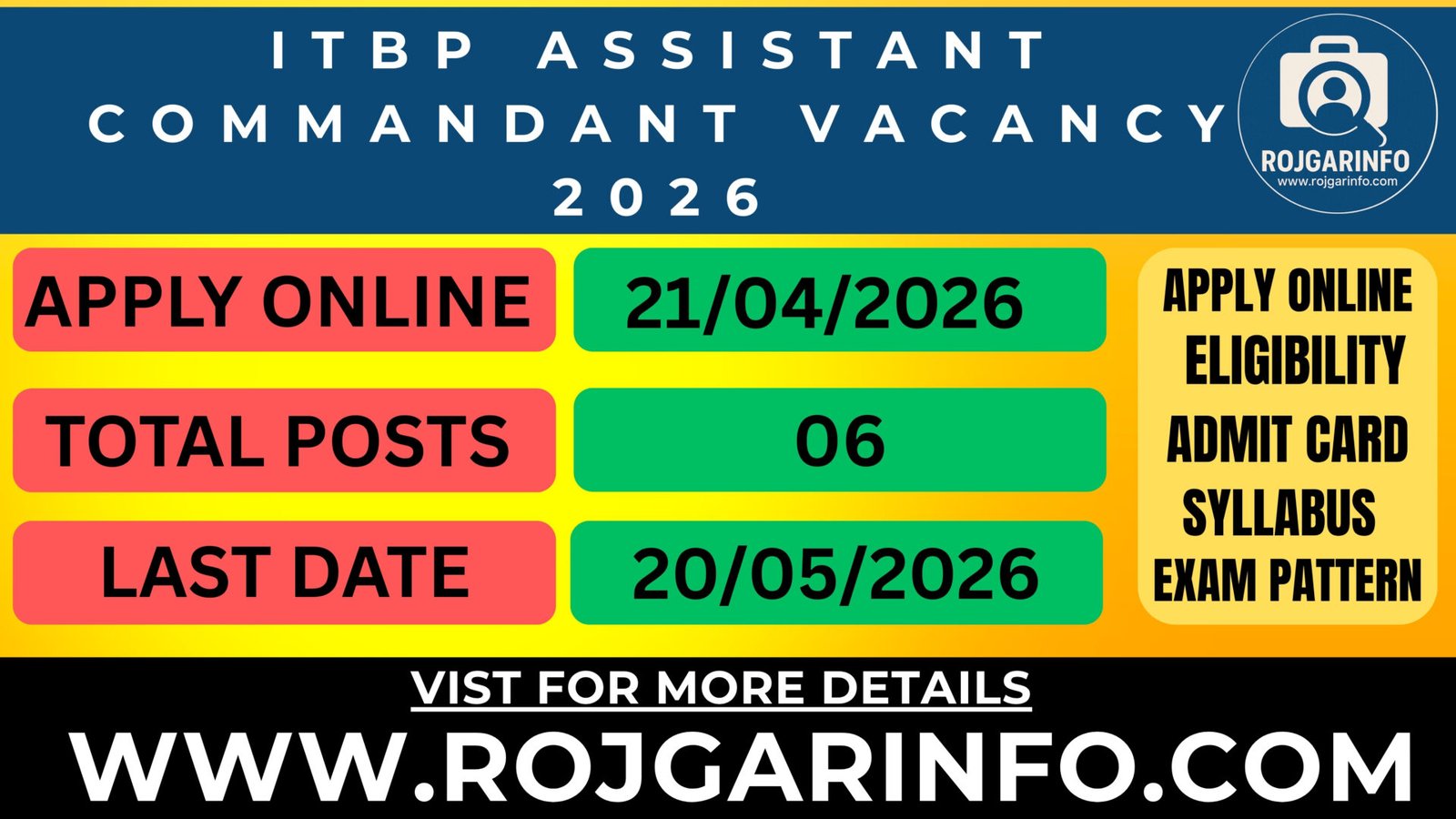 ITBP Assistant Commandant Vacancy 2026