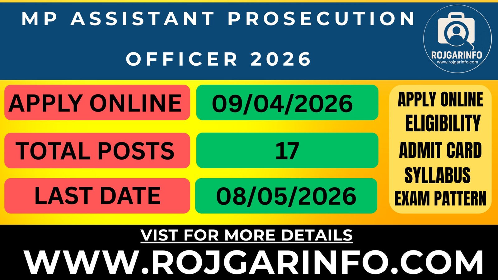 MP Assistant Prosecution Officer 2026