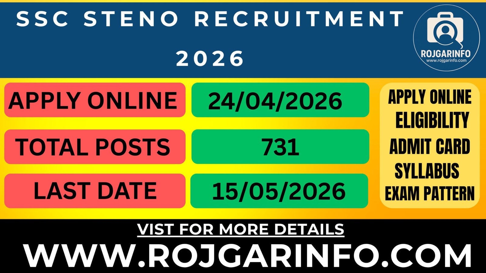 SSC Steno Recruitment 2026