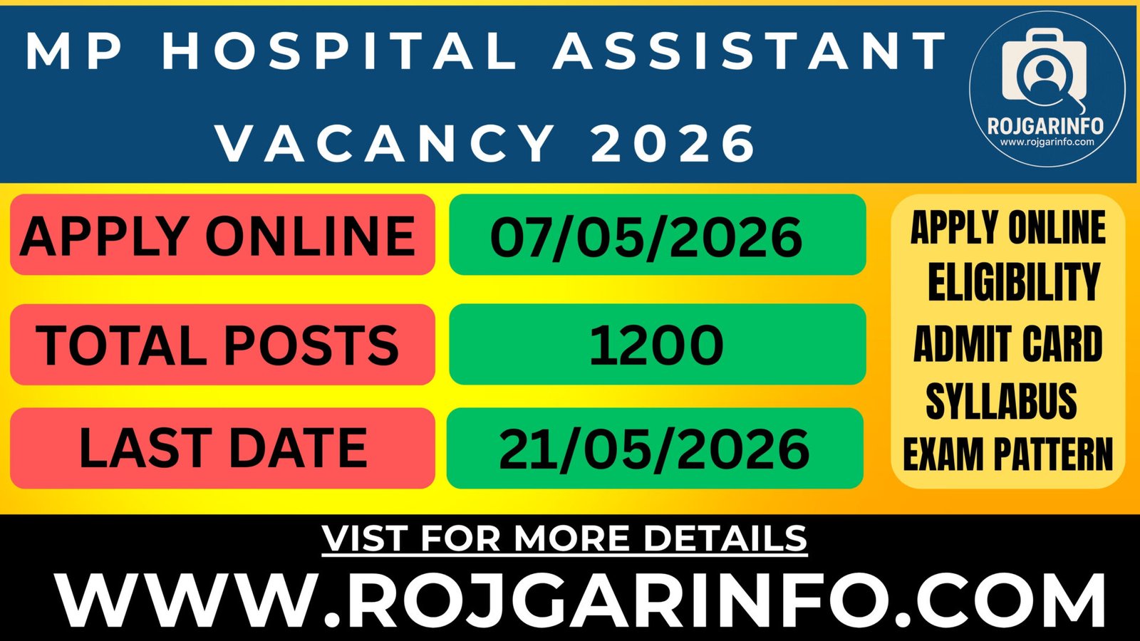 MP Hospital Assistant Vacancy 2026