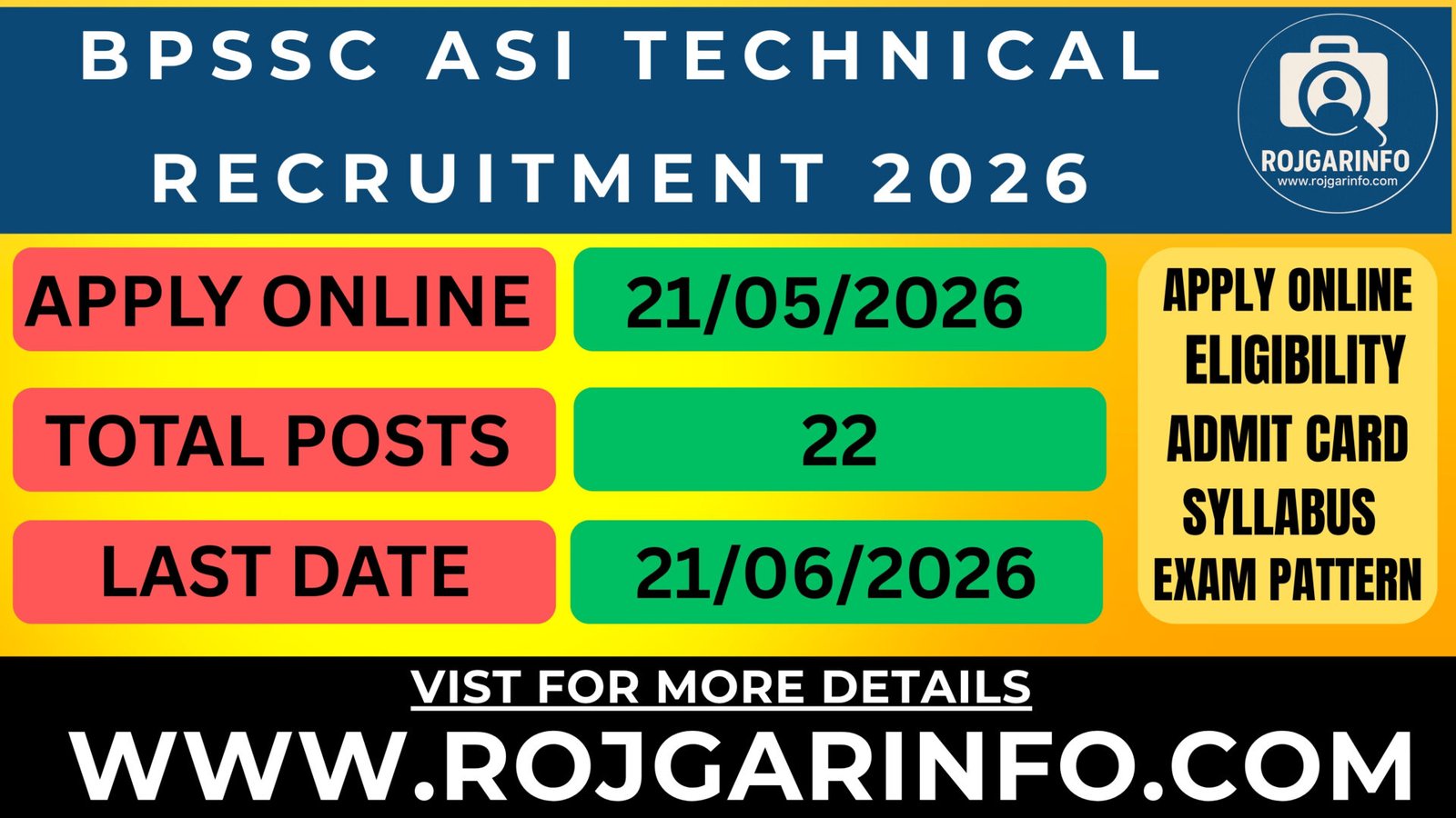 BPSSC ASI Technical Recruitment 2026