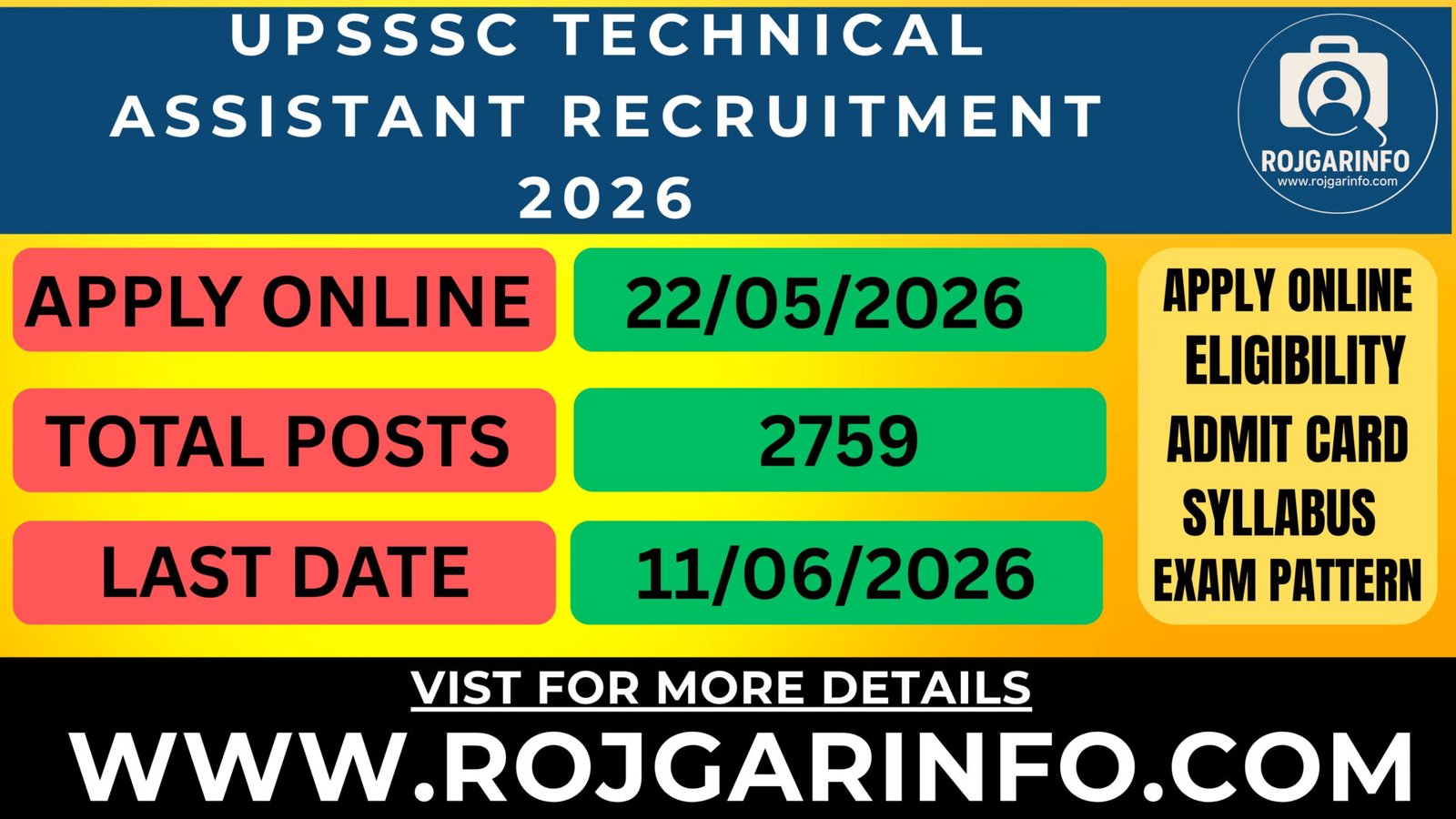 UPSSSC Technical Assistant Recruitment 2026