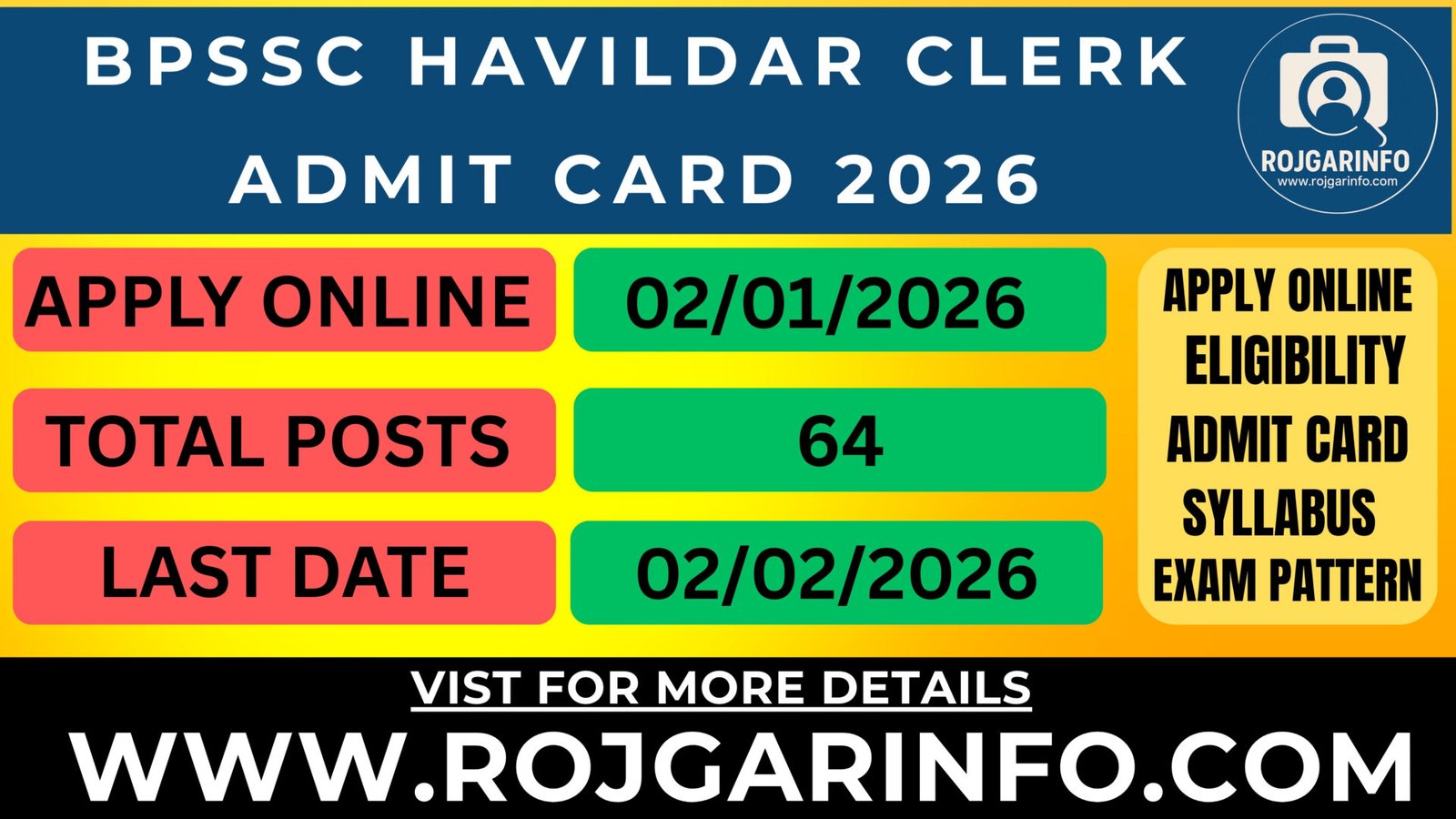 BPSSC Havildar Clerk Admit Card 2026