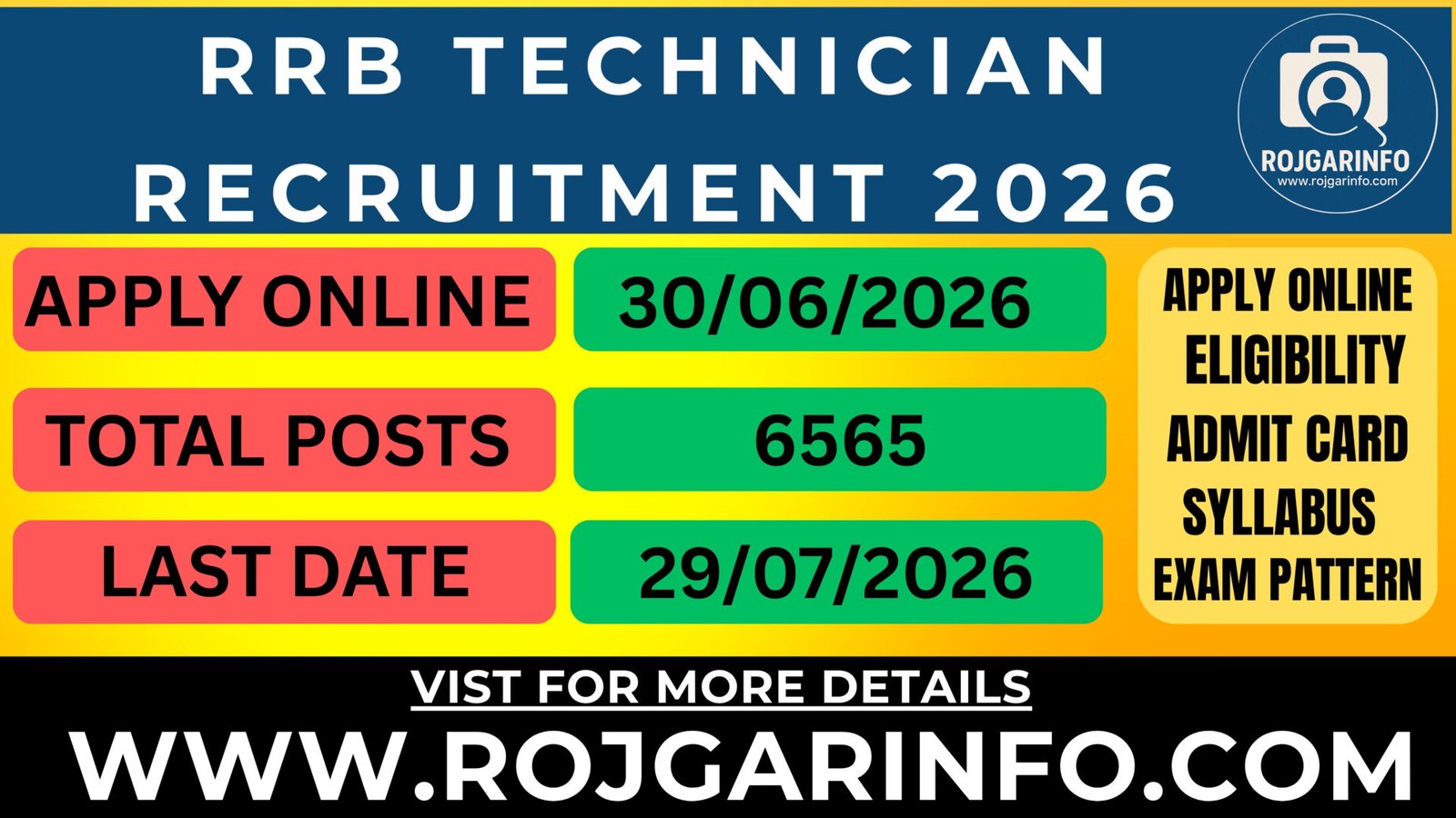 RRB Technician Recruitment 2026