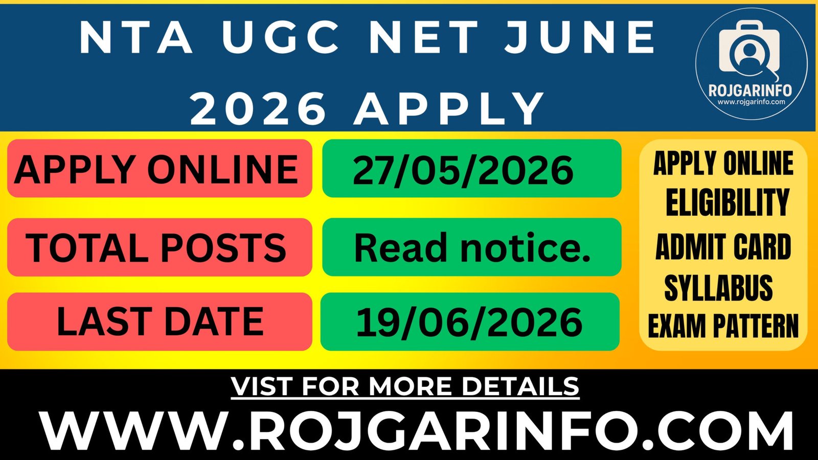 NTA UGC NET June 2026 Apply